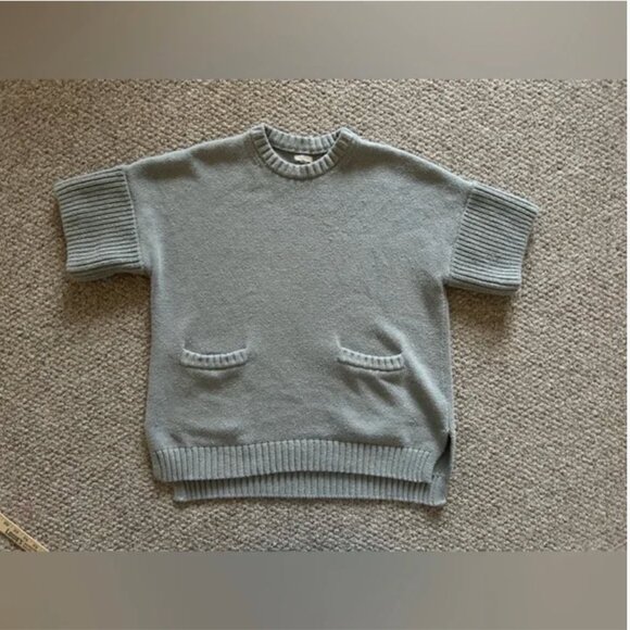 Anthropologie Pilcro Grey Oversized Short-Sleeve Sweater Tunic size S - Picture 5 of 8